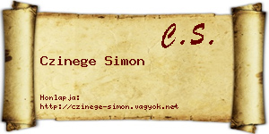 Czinege Simon névjegykártya