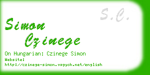 simon czinege business card